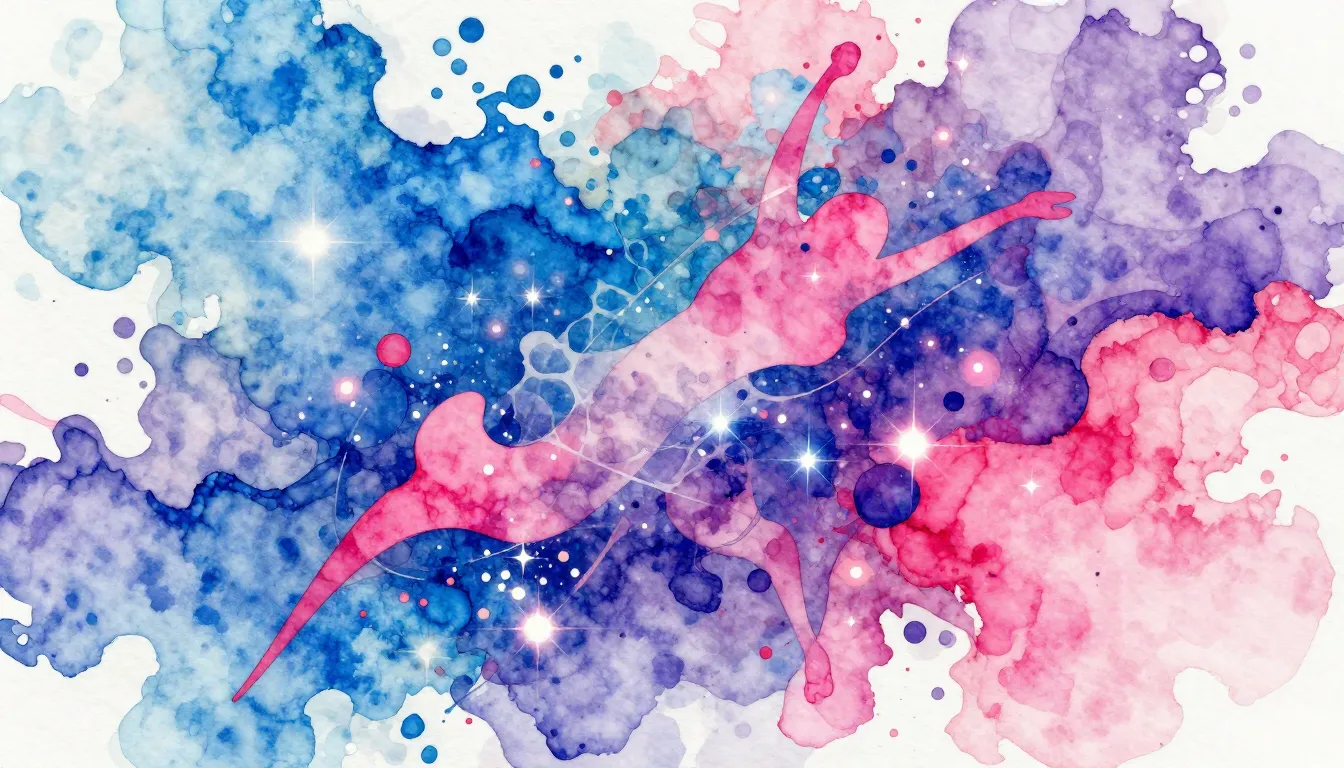 Vibrant watercolor style. Pop, dance, electronic. A vibrant,...