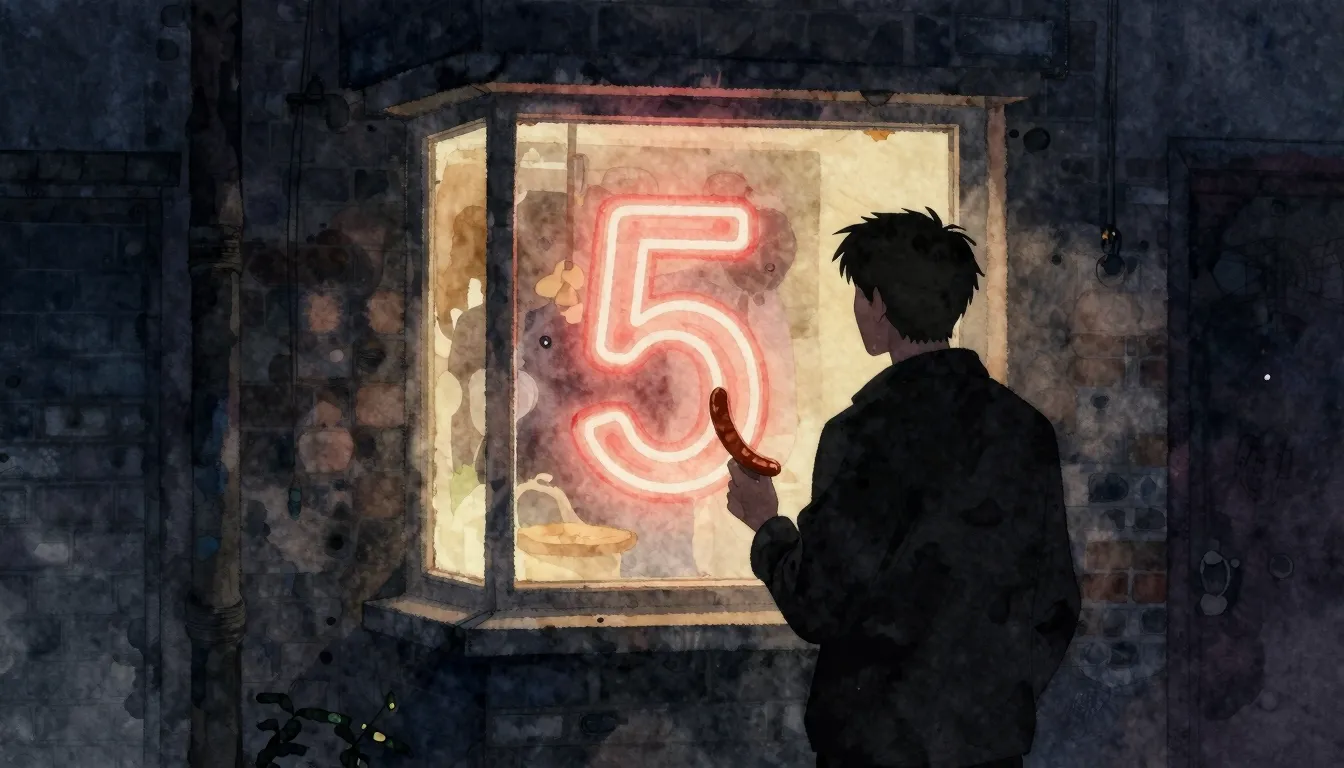 Watercolor style. Silhouette of a man looking at a glowing b...