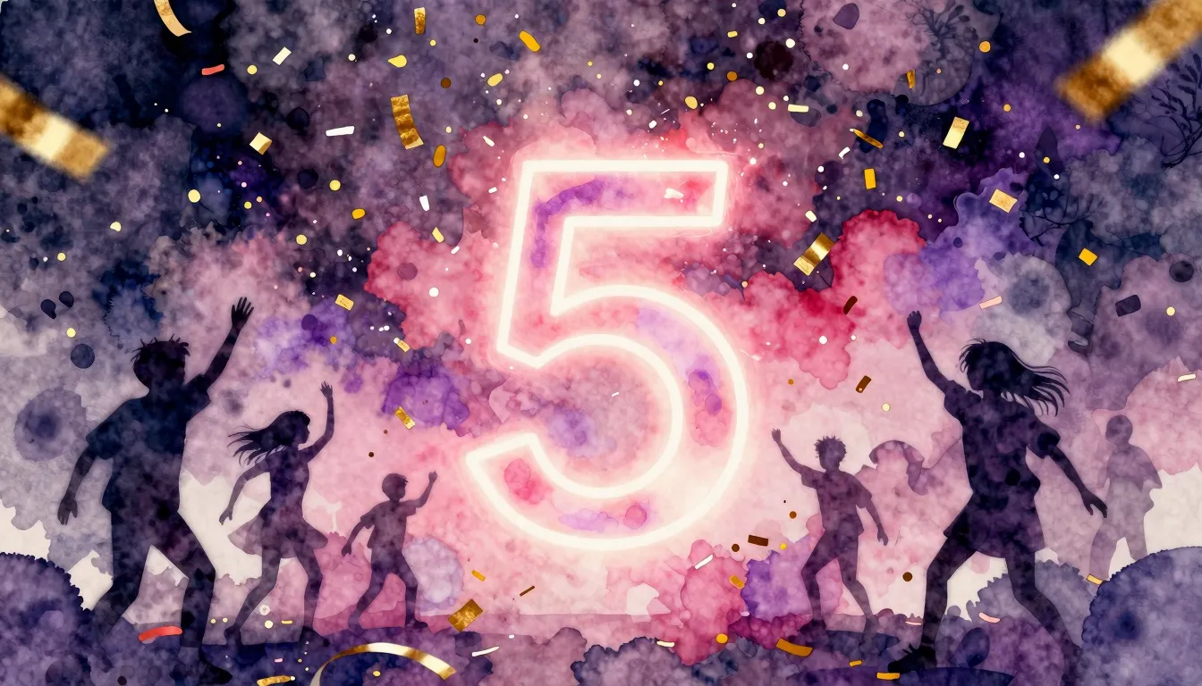 Watercolor style. A vibrant, abstract explosion of pink, pur...