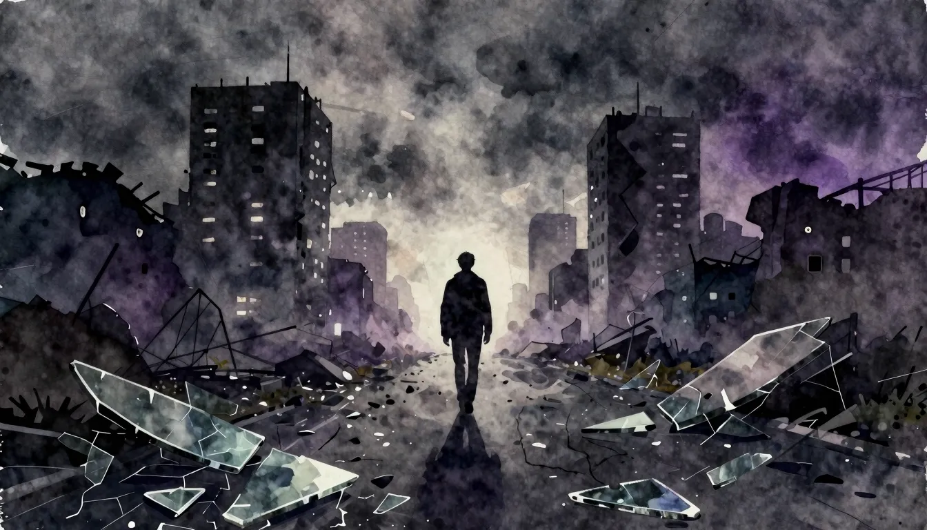 Vibrant watercolor style. Dark, melancholic trap album cover...