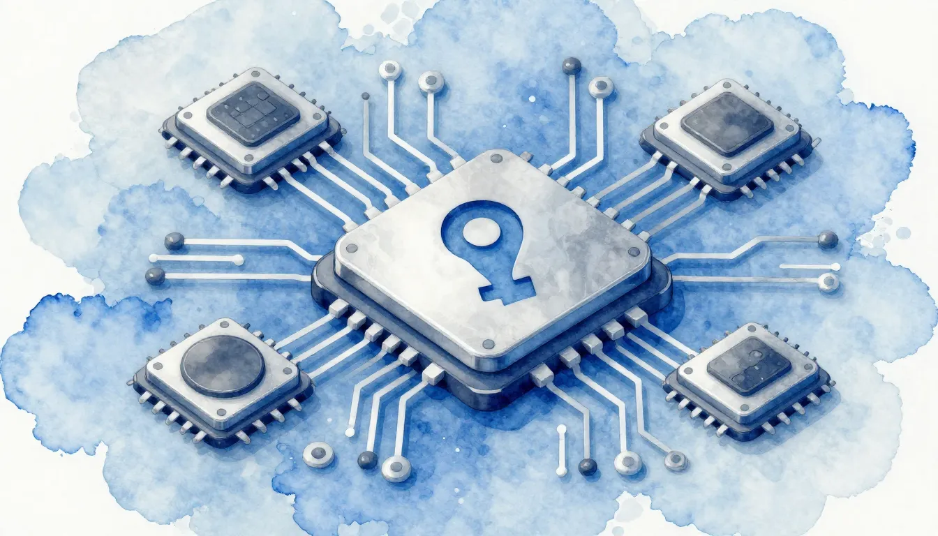 Watercolor style. Stylized 3D illustration of electronic com...