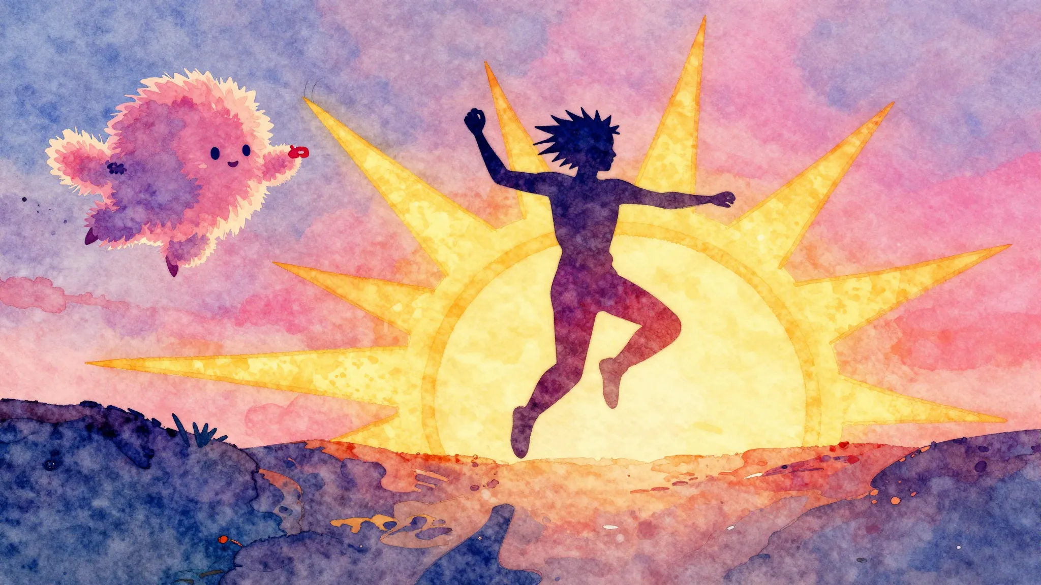 Vibrant watercolor style. Punk rock album cover. Energetic, ...