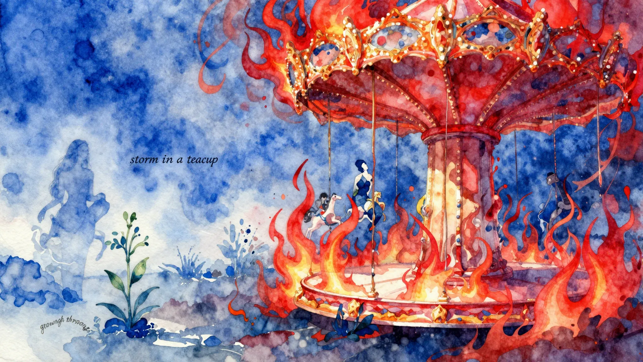 Vibrant watercolor style. A vibrant, abstract rap album cove...