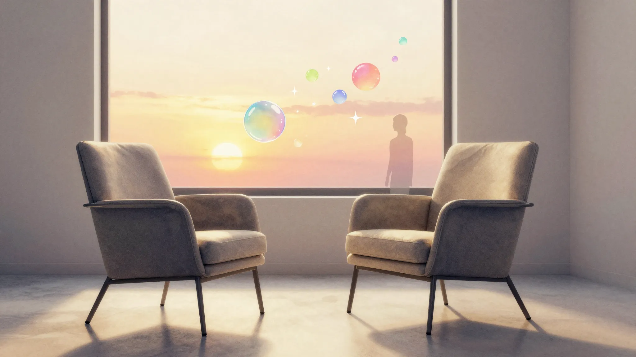 Watercolor style. Minimalist aesthetic interior, a comfortab...