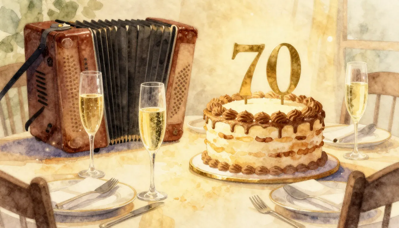 Watercolor style. A festive table setting with champagne gla...