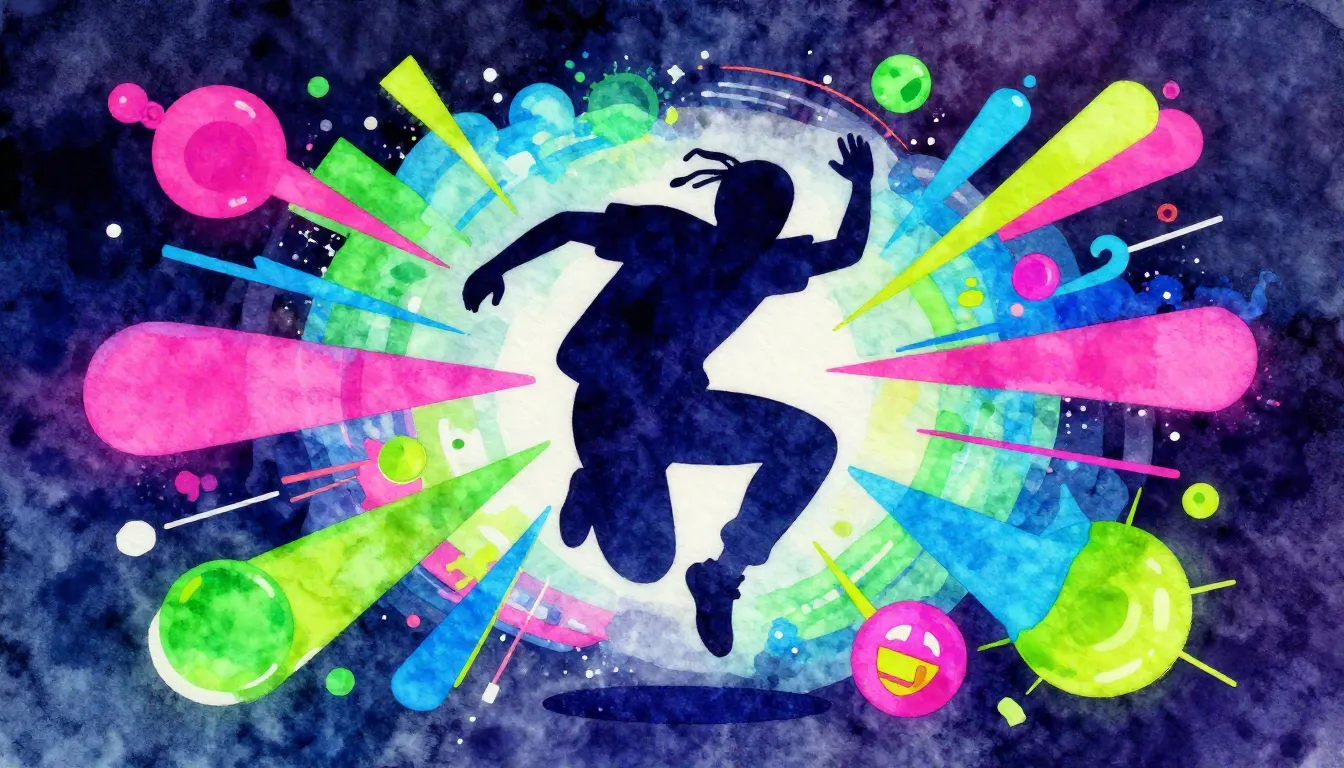 Vibrant watercolor style. Hip-hop album cover, vibrant, ener...