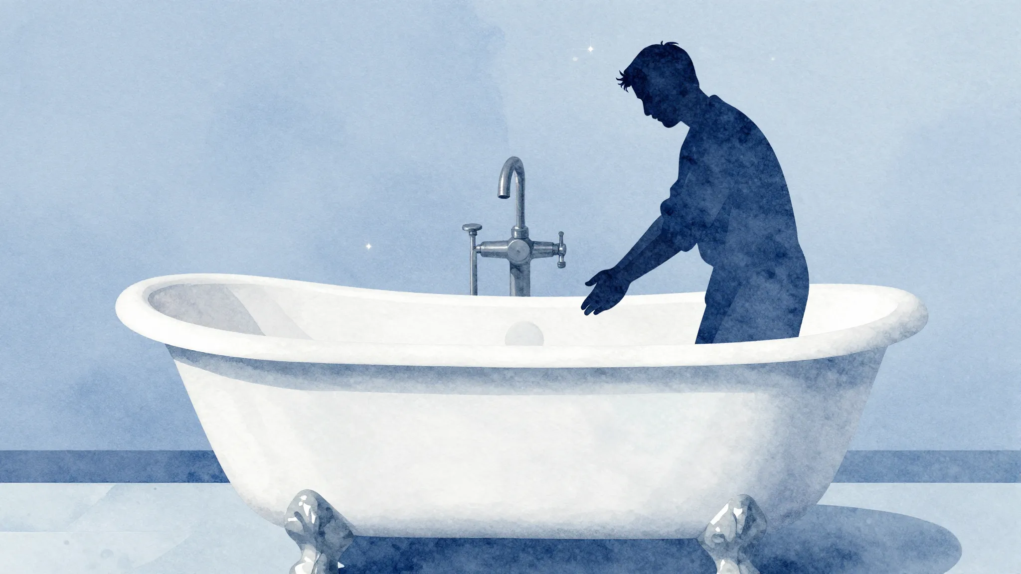Watercolor style. A silhouette of a craftsman against a back...