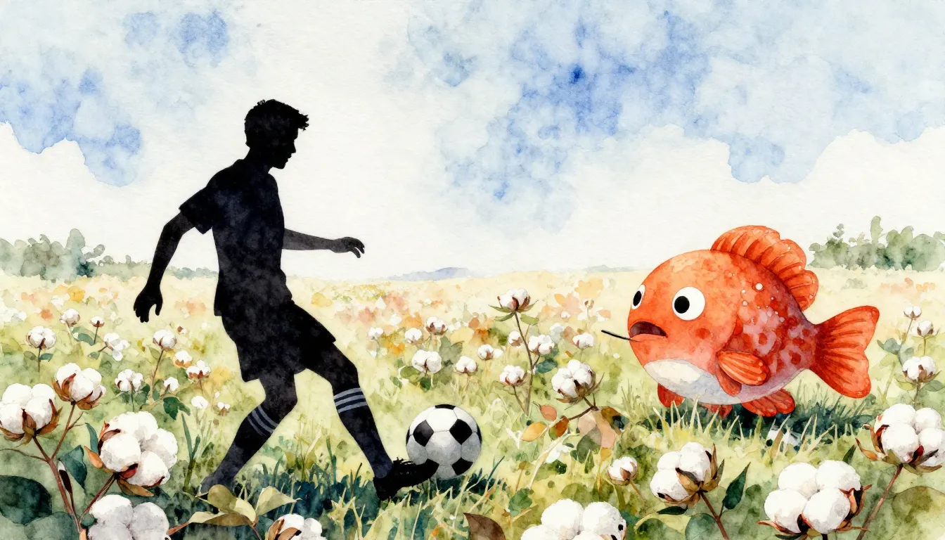 Watercolor style. Silhouette of a person playing football wi...