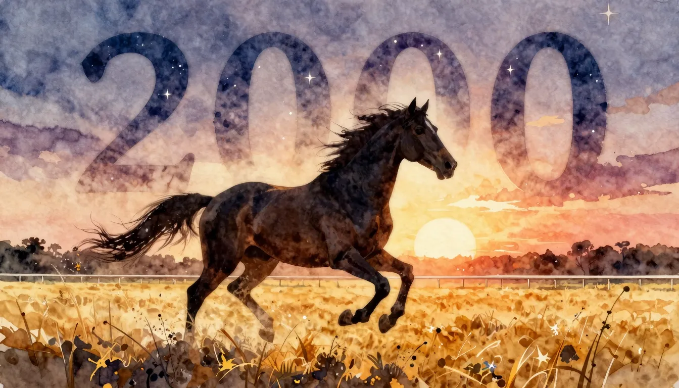 Watercolor style. A silhouette of a majestic stallion runnin...