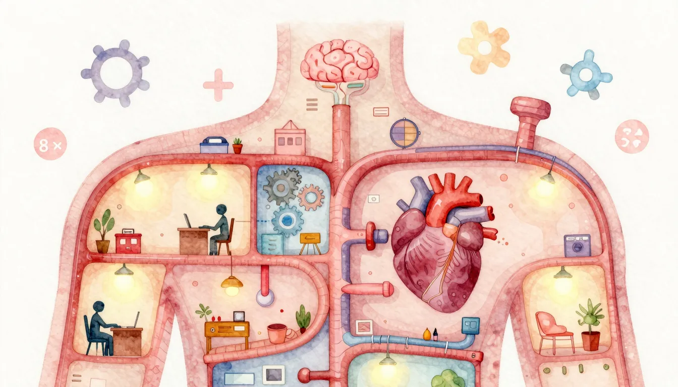 Watercolor style. A whimsical, cartoon-style cross-section o...