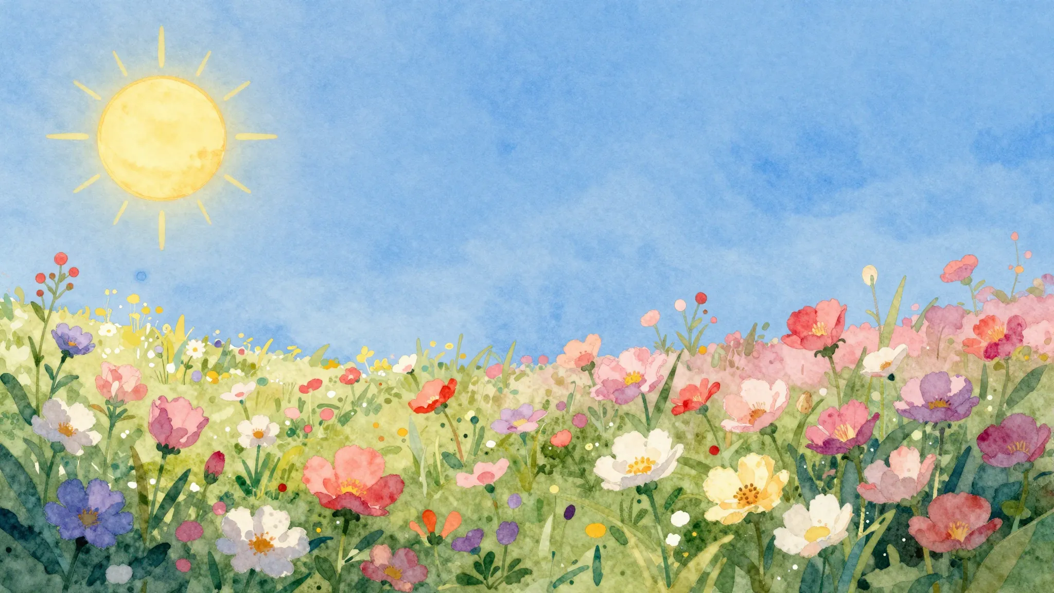 Vibrant watercolor style. Folk song cover art: peaceful, vib...