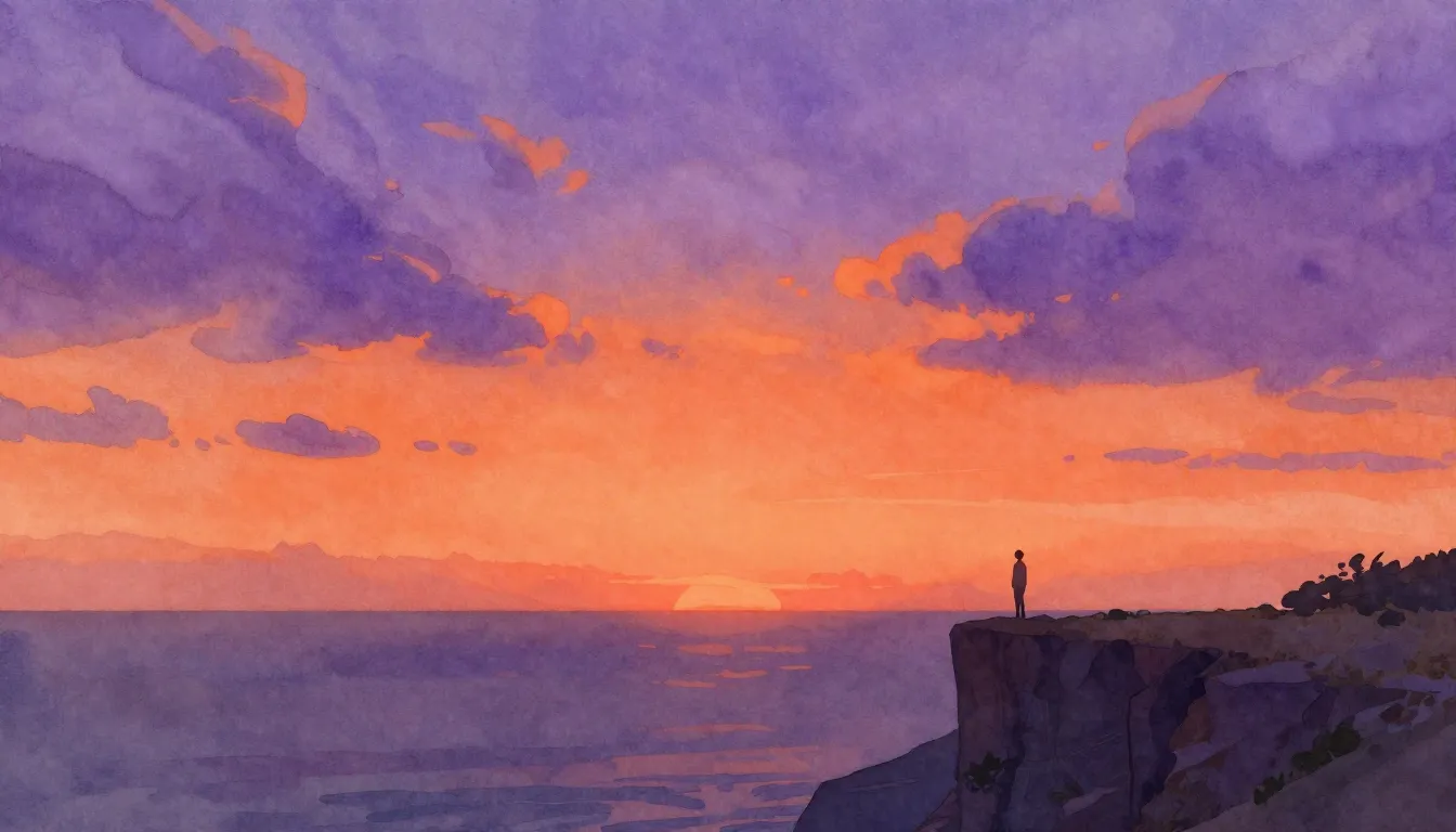 Watercolor style. A minimalist digital art piece showing a v...