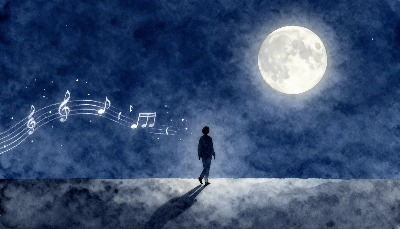 Watercolor style. Abstract silhouette of a person walking to...