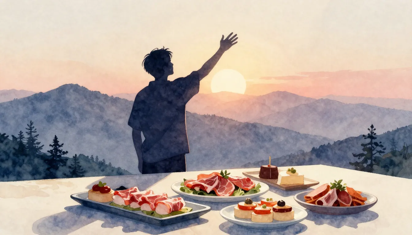 Watercolor style. A stylized silhouette of a person reaching...