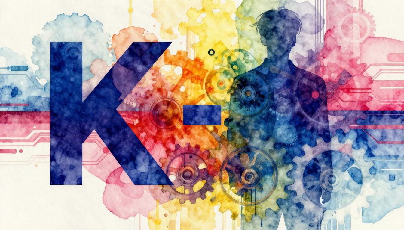 Vibrant watercolor style. K-Pop album cover, modern, vibrant...