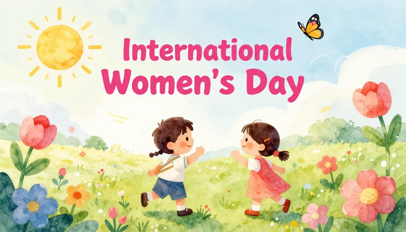 Vibrant watercolor style. A vibrant, joyful spring illustrat...