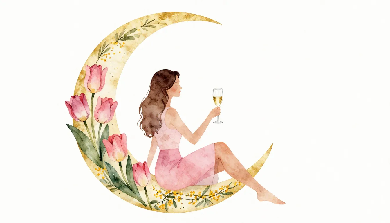 Watercolor style. A stylish silhouette of a woman sitting on...