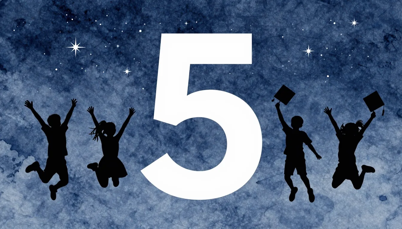 Watercolor style. Silhouettes of happy children jumping agai...