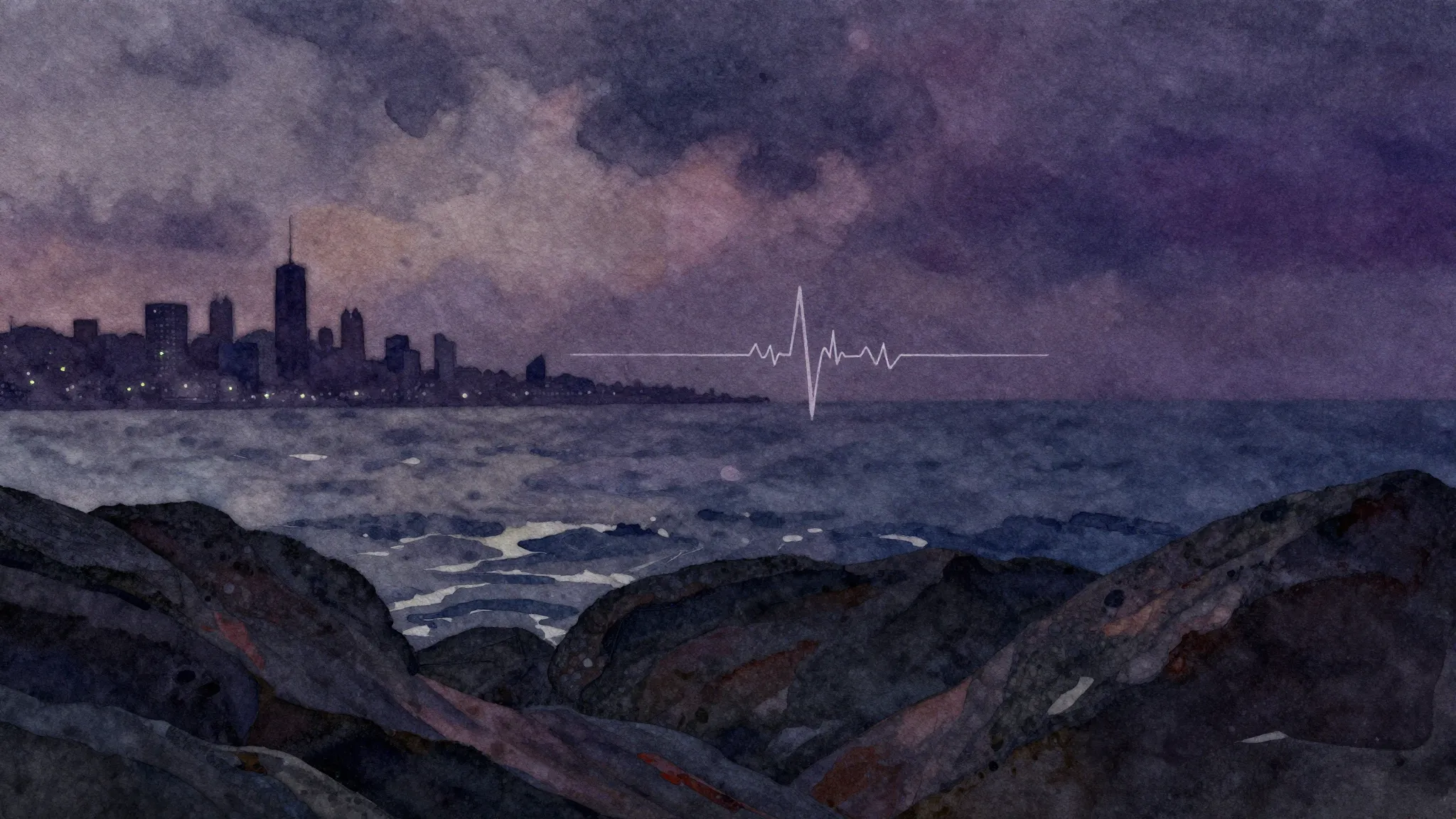 Vibrant watercolor style. Rock album cover. Abstract, dark, ...