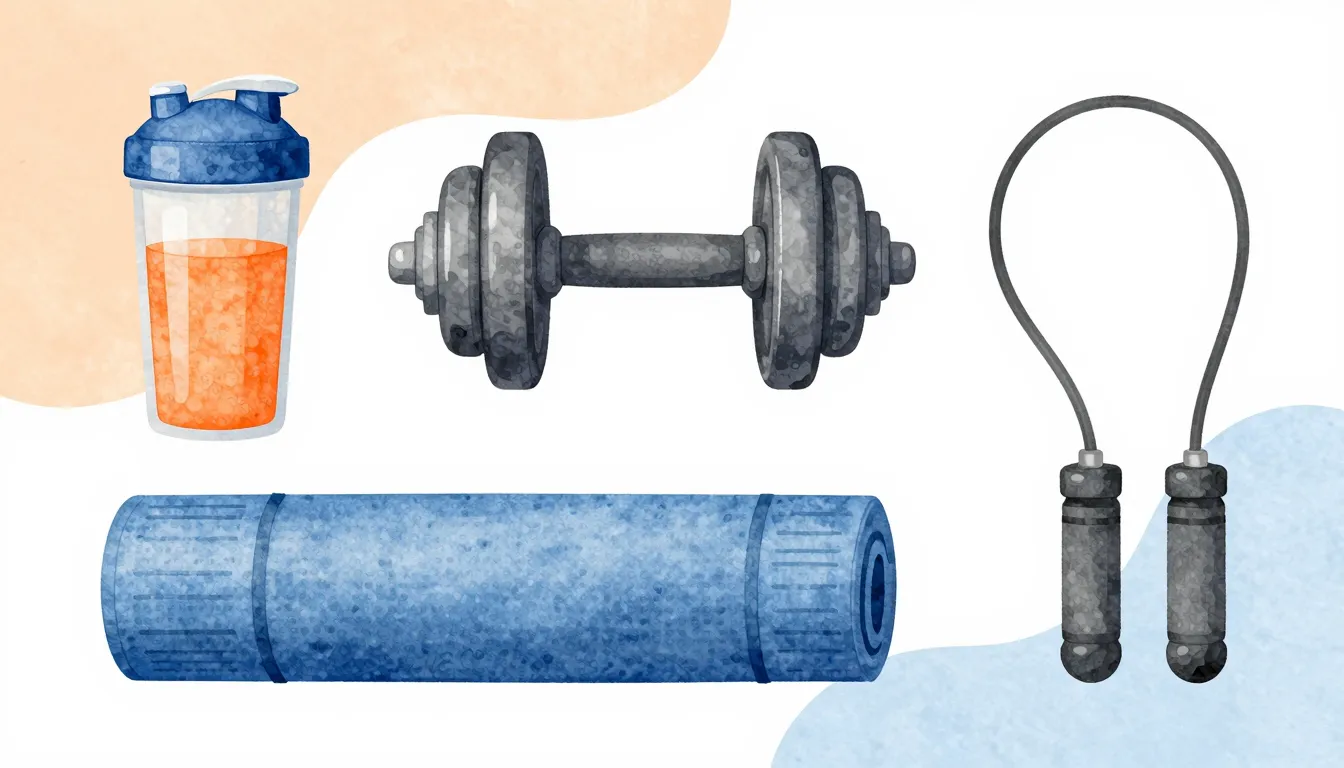 Watercolor style. A flat design illustration of various spor...