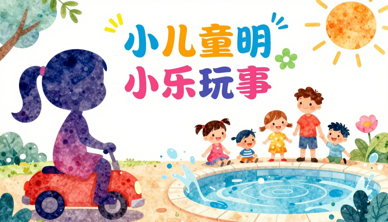 Vibrant watercolor style. Children's song cover: playful, co...
