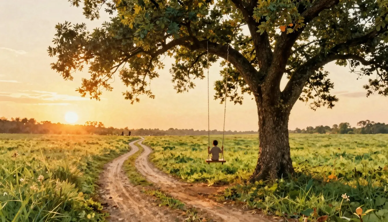 Vibrant watercolor style. A warm, nostalgic country album co...