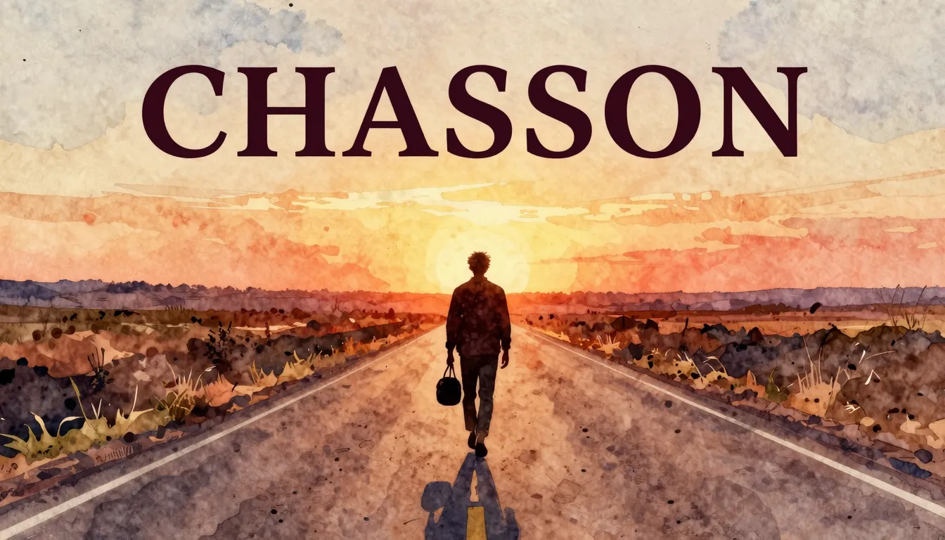 Vibrant watercolor style. Chanson album cover: a lone silhou...