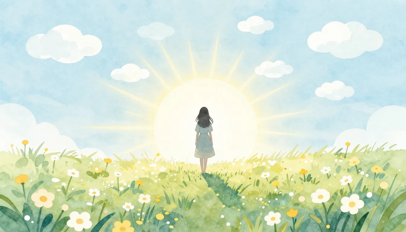 Watercolor style. Minimalist digital art, silhouette of a wo...