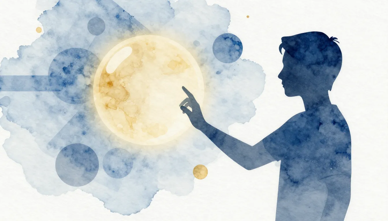 Watercolor style. Minimalist silhouette of a person touching...