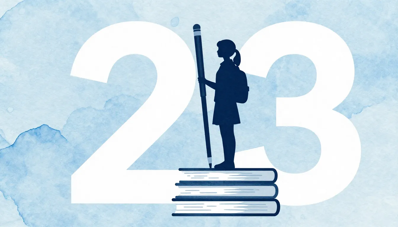 Watercolor style. Silhouette of a student holding a large pe...