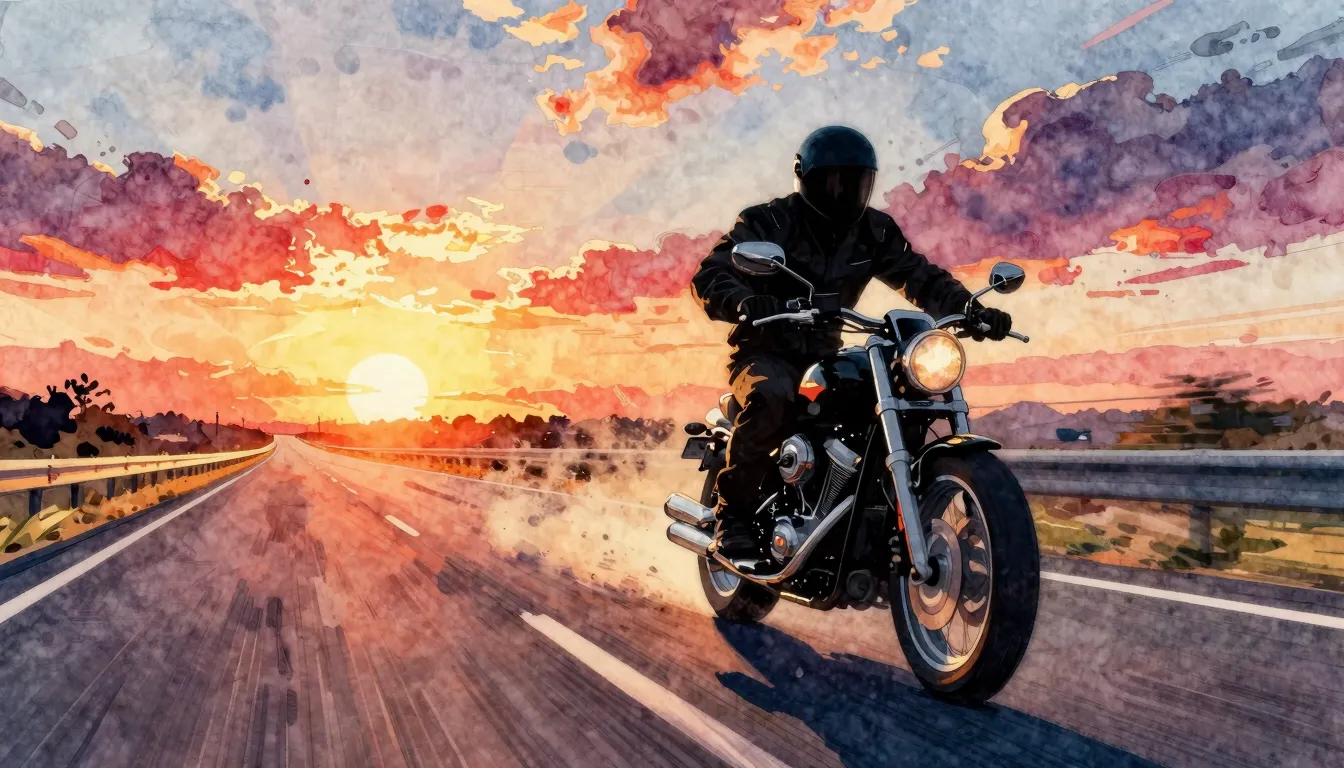 Vibrant watercolor style. Rock album cover. A powerful silho...