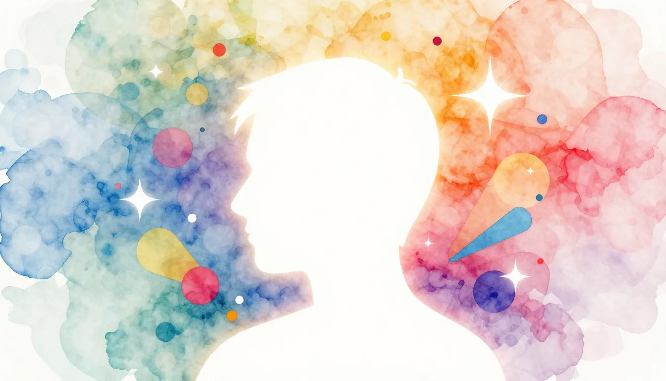 Watercolor style. A minimalist glowing digital silhouette of...