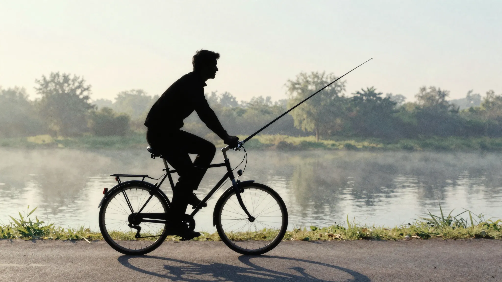 Watercolor style. A silhouette of a tall man with perfect po...