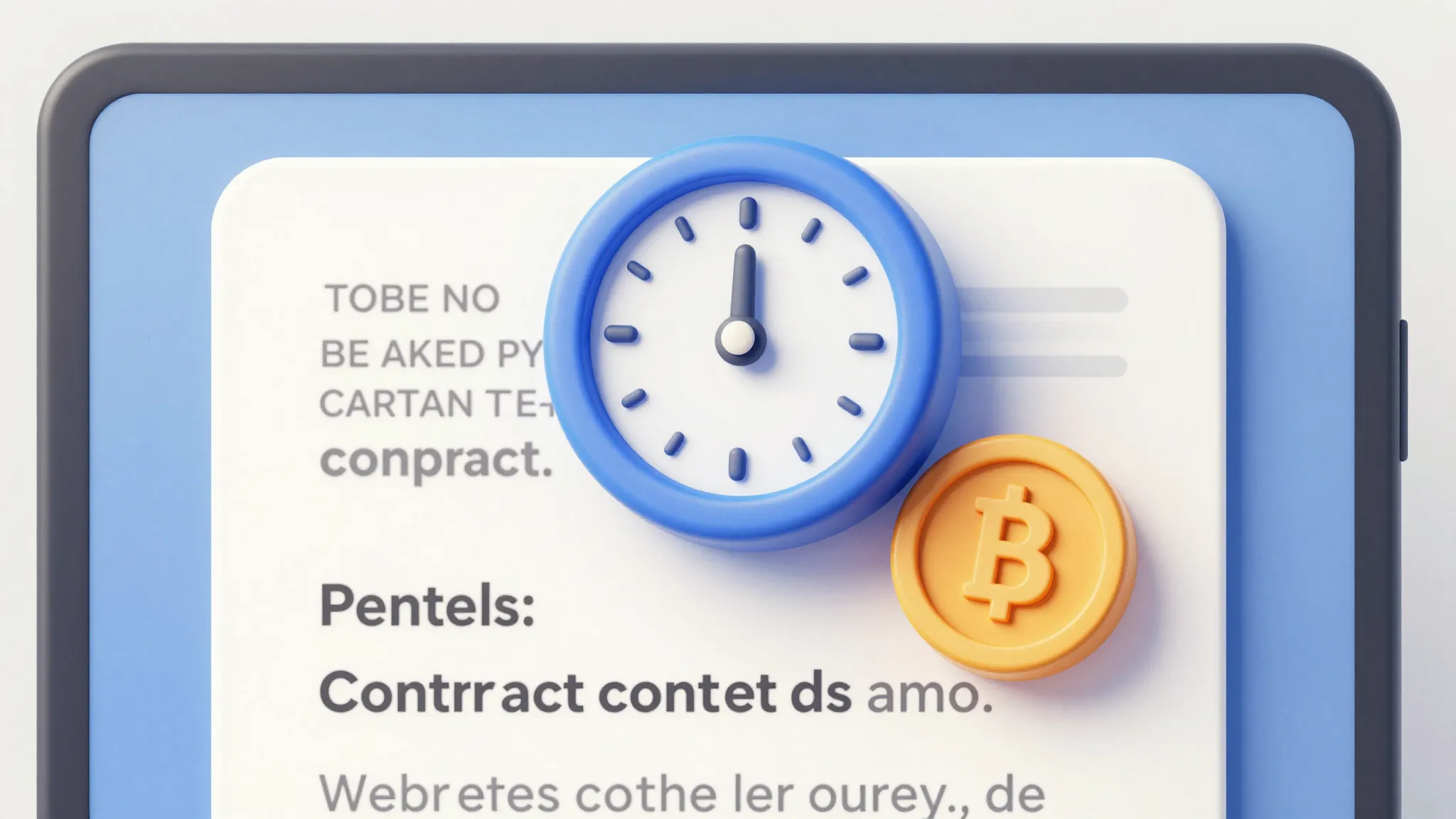 Watercolor style. Stylized digital contract on a screen, 3D ...