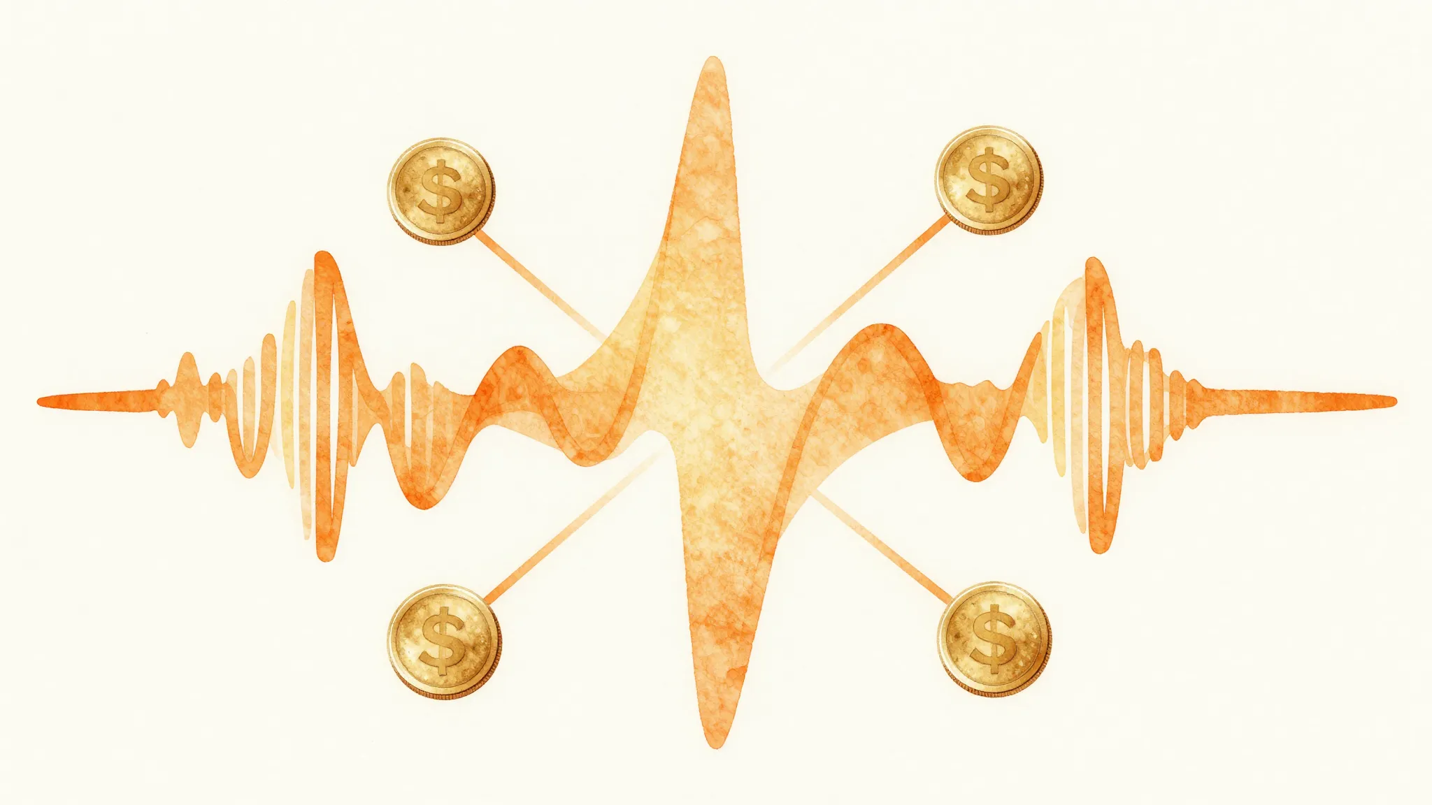 Watercolor style. An abstract design featuring three distinc...