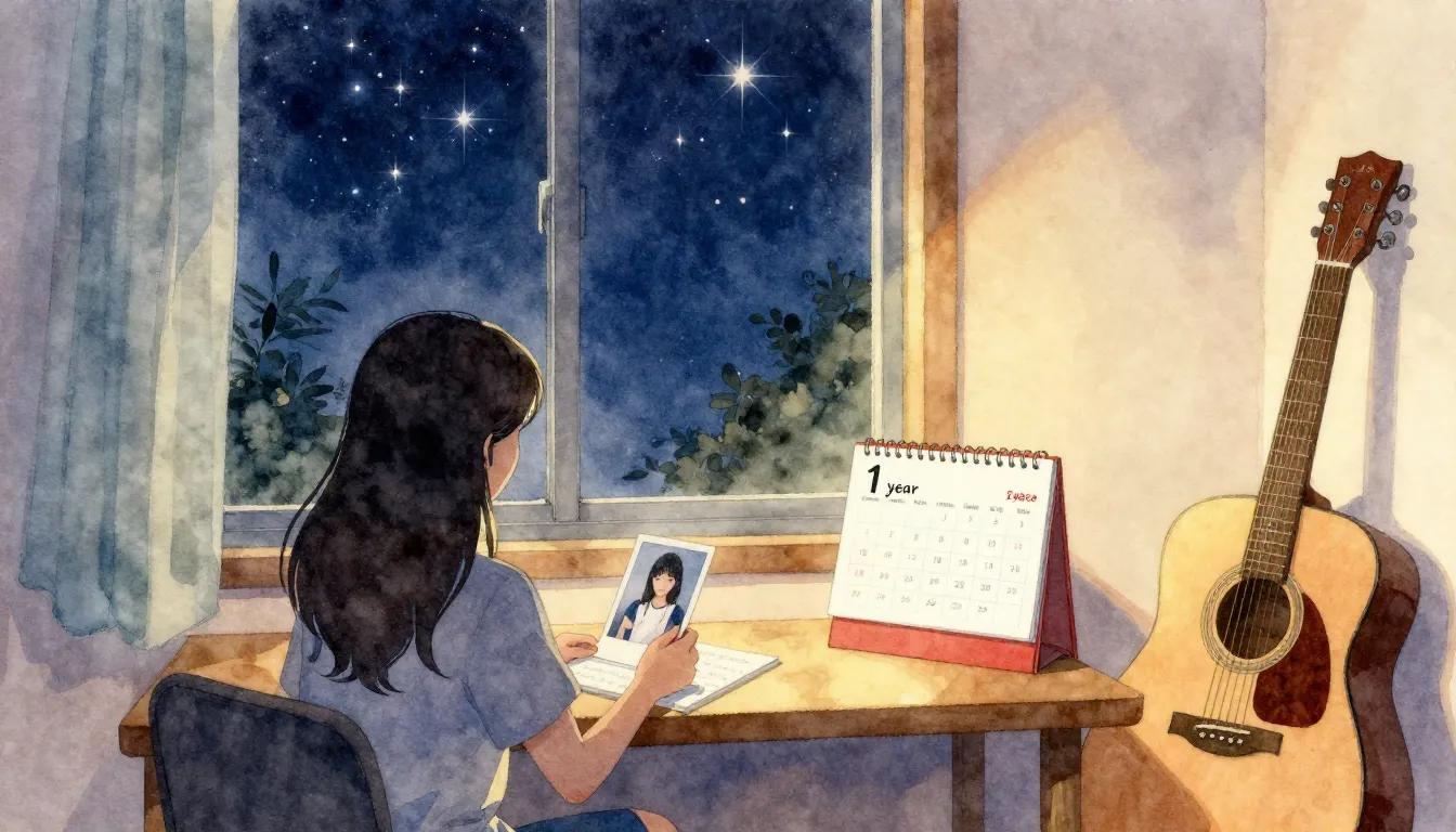 Watercolor style. A cozy room with a window looking out at a...