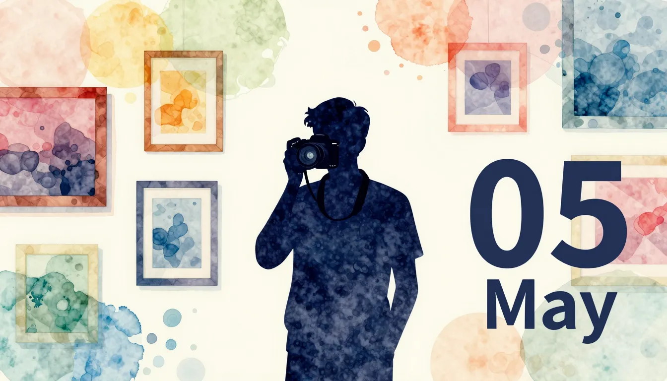 Watercolor style. A stylized silhouette of a person holding ...