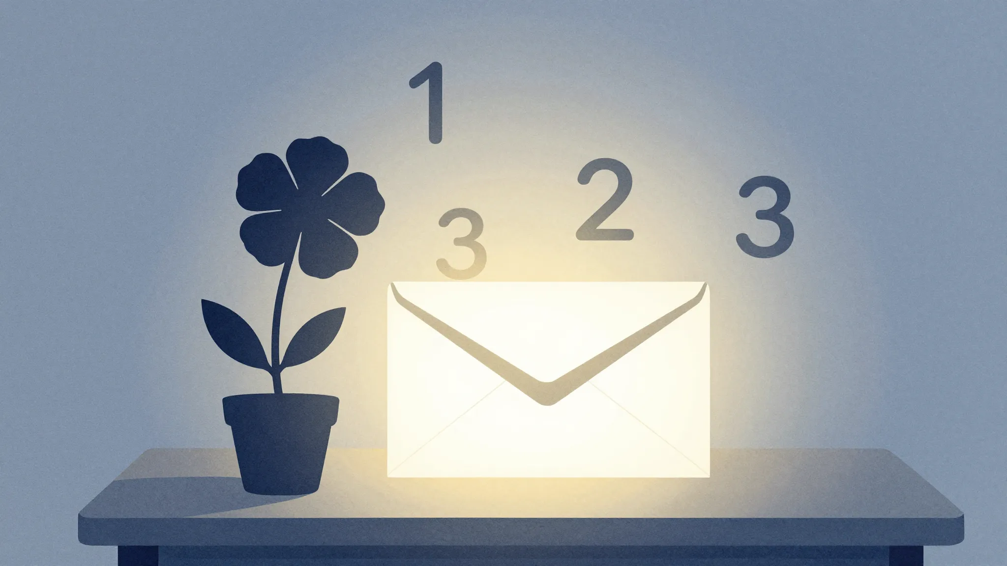 Watercolor style. Silhouette of a flower and an envelope on ...
