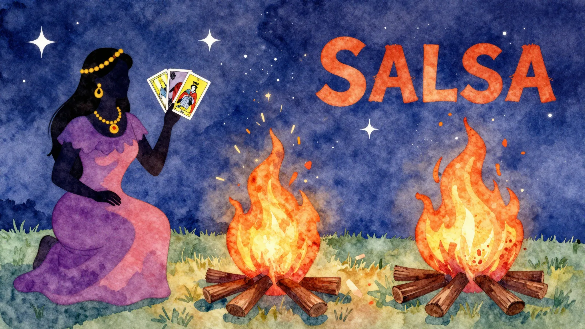 Vibrant watercolor style. Salsa music album cover, vibrant, ...