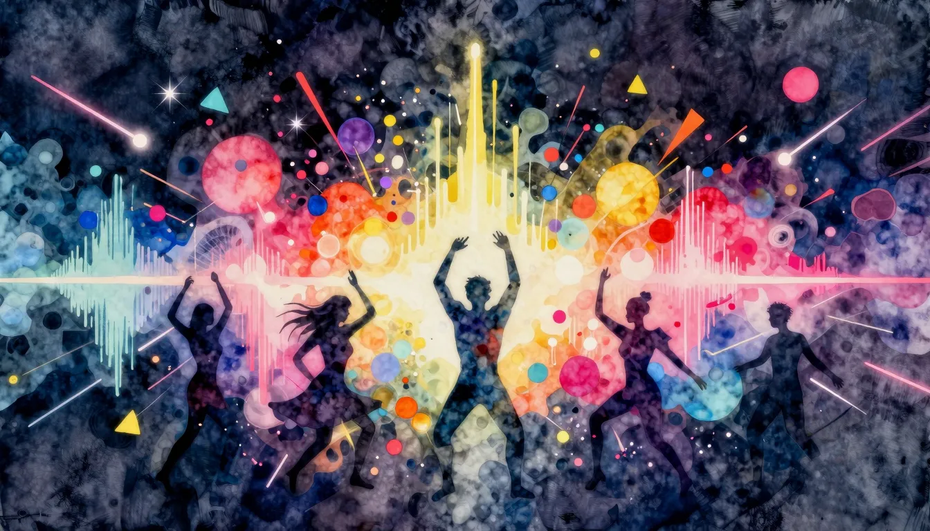 Watercolor style. A vibrant, abstract explosion of colorful ...