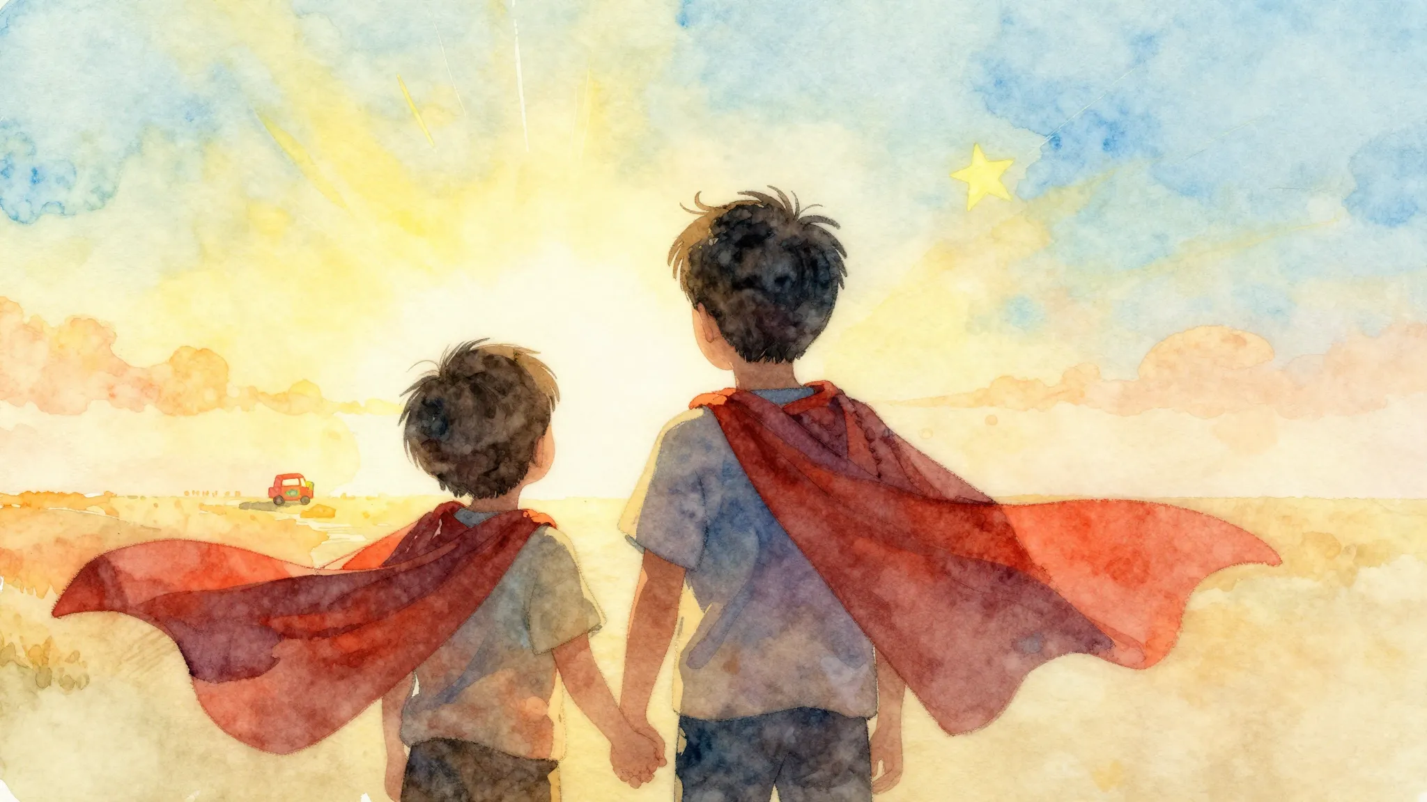Vibrant watercolor style. A heartwarming, nostalgic album co...
