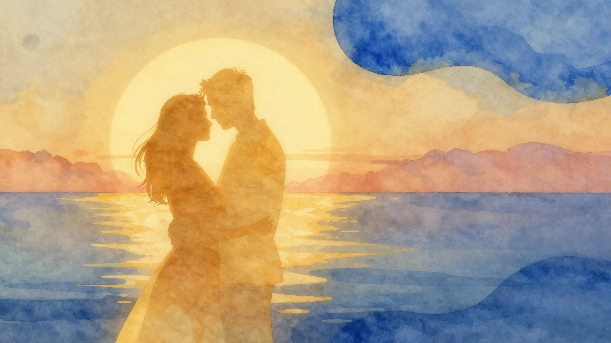 Vibrant watercolor style. A minimalist album cover for an R&...
