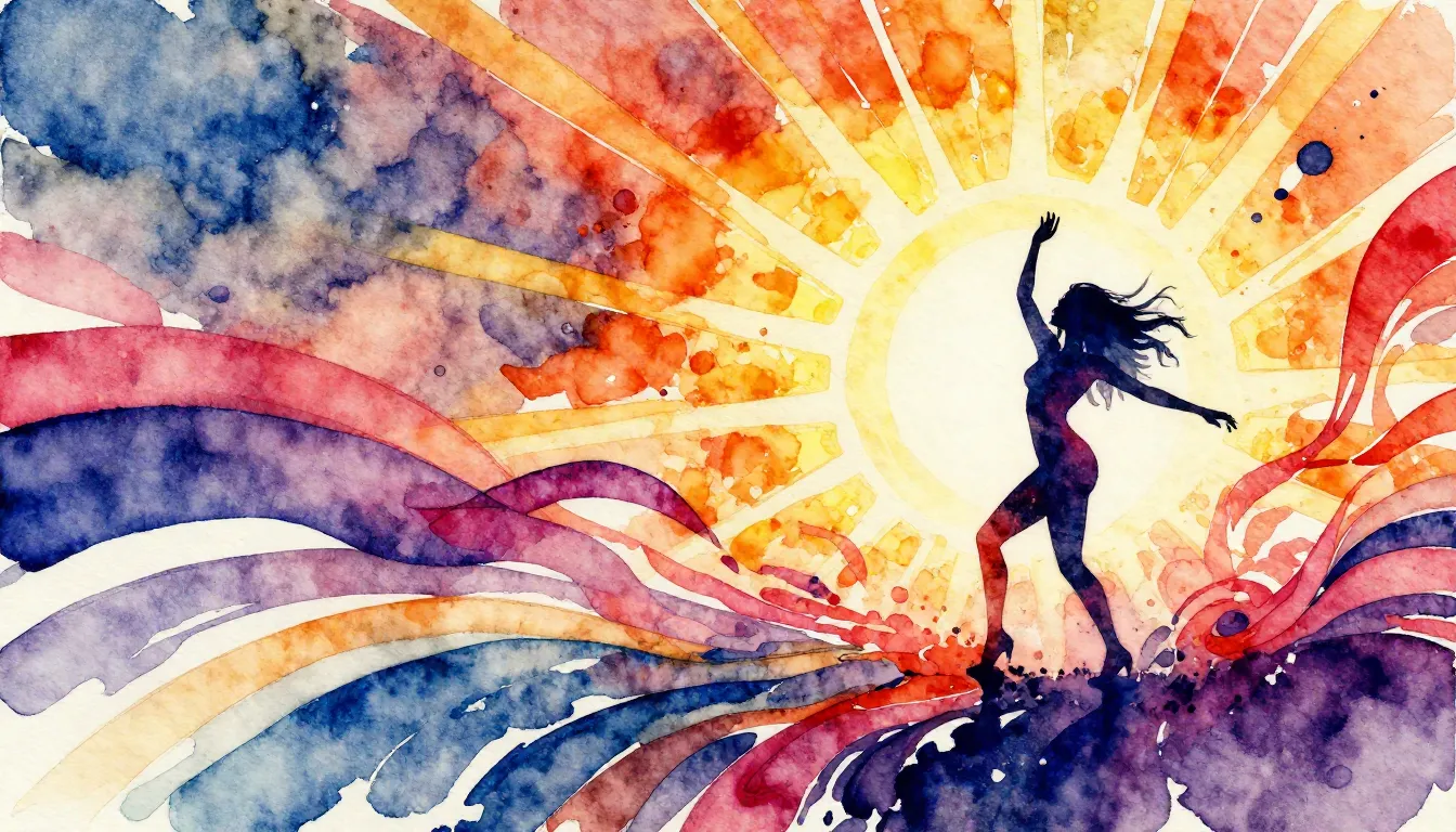 Vibrant watercolor style. Rock album cover, vibrant, abstrac...