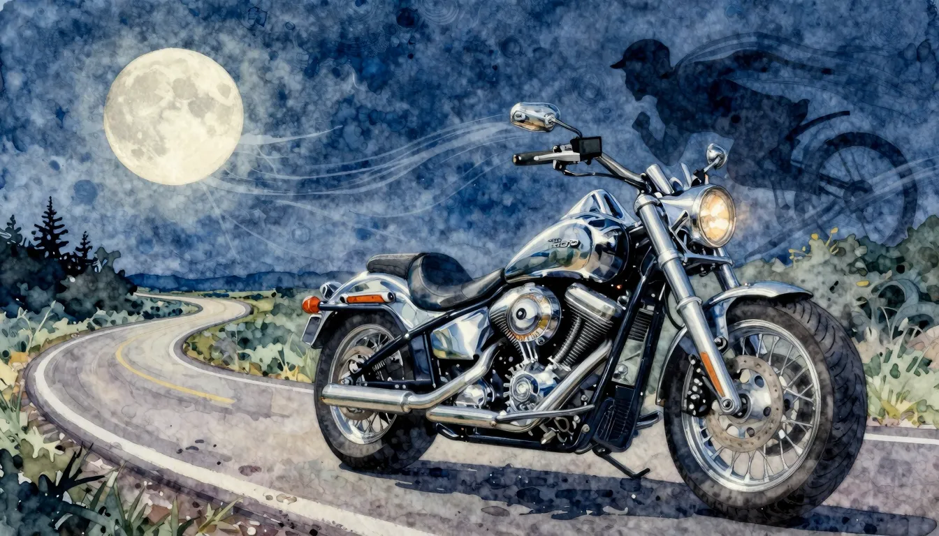 Vibrant watercolor style. Metalcore album cover: chrome moto...