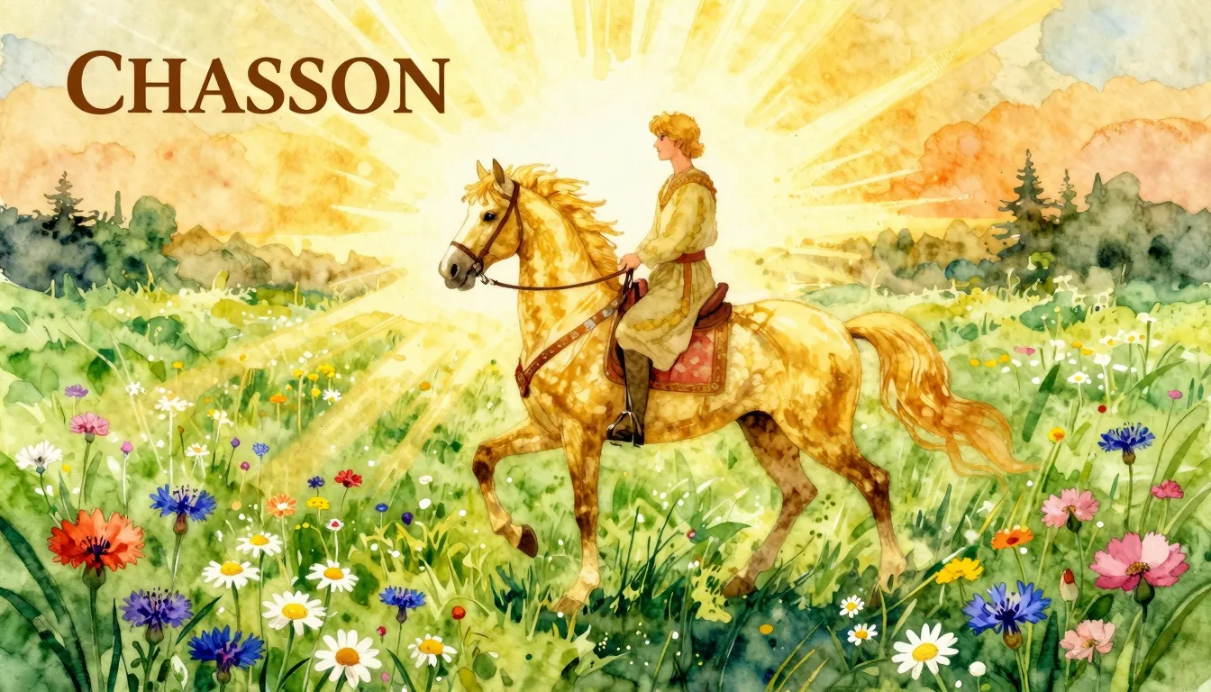 Vibrant watercolor style. Chanson album cover: Slavic god Ya...