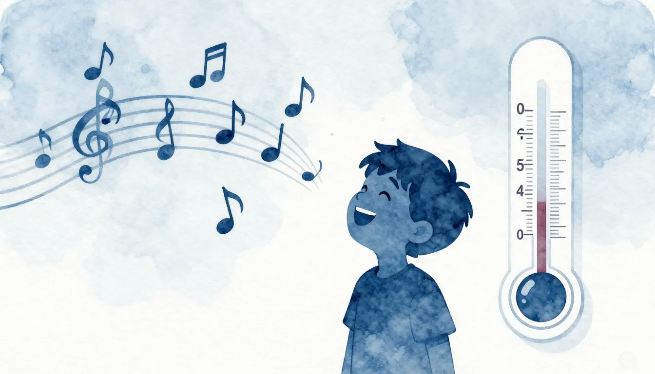 Watercolor style. Silhouette of a joyful boy laughing, surro...