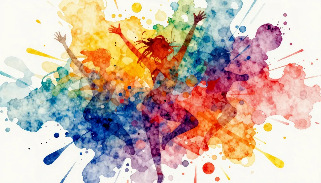 Vibrant watercolor style. Vibrant, abstract dance-pop album ...