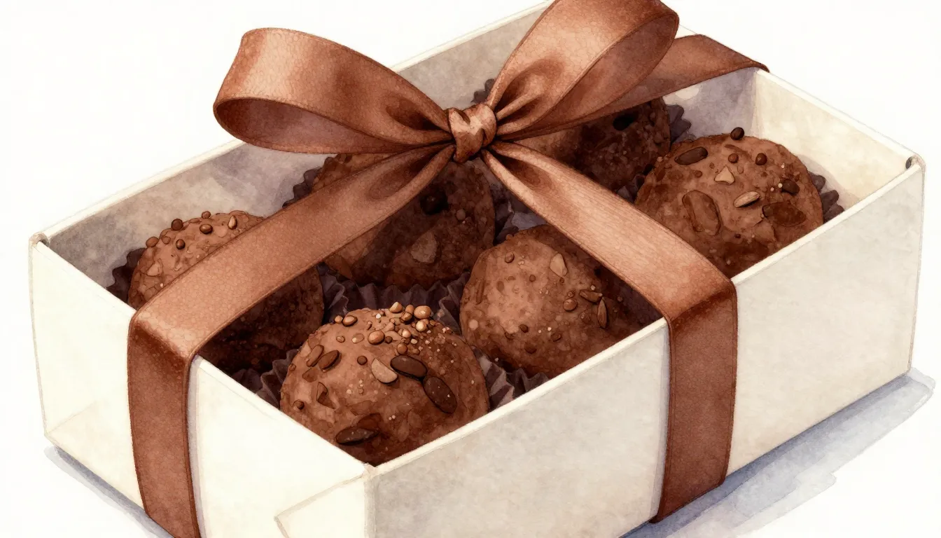 Watercolor style. Minimalist gift box with gourmet artisan t...