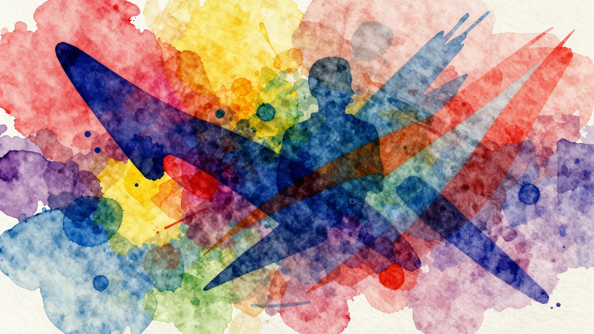 Vibrant watercolor style. A vibrant hip-hop album cover, abs...