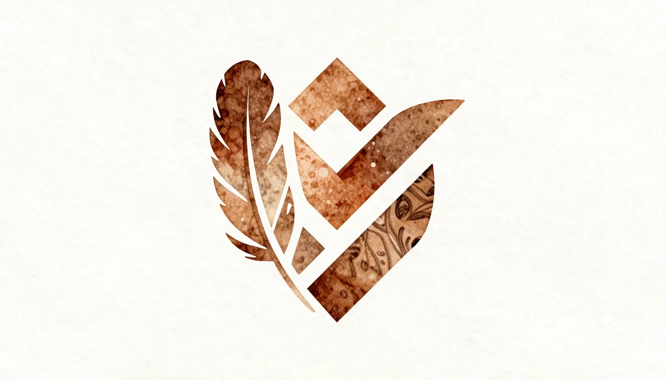 Watercolor style. An abstract logo featuring three intertwin...